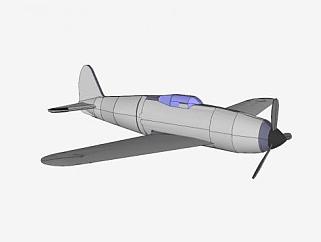 单翼单人飞机SU模型下载_sketchup草图大师SKP模型