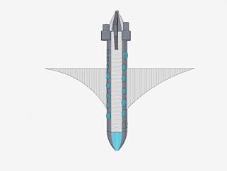 金属喷漆飞机SU模型下载_sketchup草图大师SKP模型