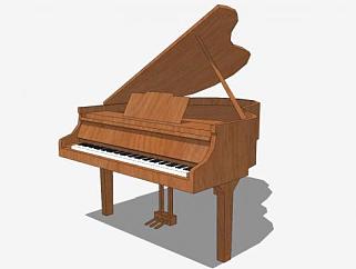 现代棕色<em>钢琴</em>SU模型下载_sketchup草图大师SKP模型