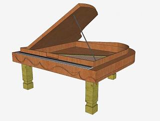 钢琴乐器SU模型下载_sketchup草图大师SKP模型