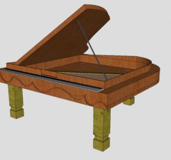 钢琴乐器SU模型下载_sketchup草图大师SKP模型