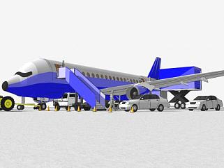 波音737-800飞机SU模型下载_sketchup草图大师SKP模型