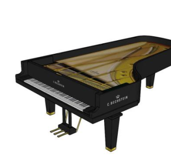开放布希斯坦钢琴SU模型下载_sketchup草图大师SKP模型