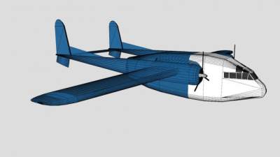 双尾翼飞机SU模型下载_sketchup草图大师SKP模型