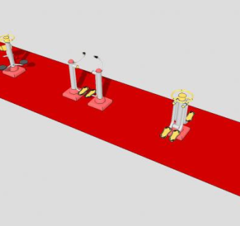 户外健身器材组SU模型下载_sketchup草图大师SKP模型