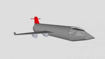 灰色喷气飞机SU模型下载_sketchup草图大师SKP模型