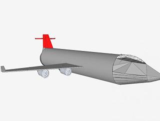 灰色喷气飞机SU模型下载_sketchup草图大师SKP模型