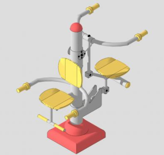 单杠健身器材SU模型下载_sketchup草图大师SKP模型