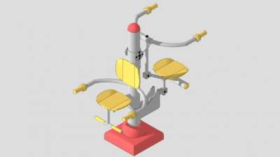 单杠健身器材SU模型下载_sketchup草图大师SKP模型