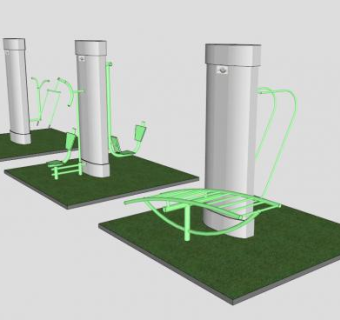 公园健身器材SU模型下载_sketchup草图大师SKP模型