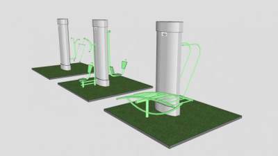 公园健身器材SU模型下载_sketchup草图大师SKP模型