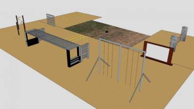 北县康乐区户外健身器材SU模型下载_sketchup草图大师SKP模型