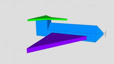 几何体飞机SU模型下载_sketchup草图大师SKP模型