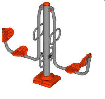 橘色户外健身器材SU模型下载_sketchup草图大师SKP模型
