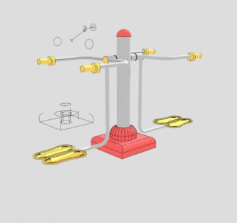 腿部伸展运动器材SU模型下载_sketchup草图大师SKP模型