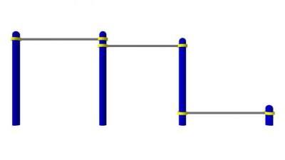 三层叠单杠SU模型下载_sketchup草图大师SKP模型