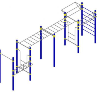 公用单杠器材SU模型下载_sketchup草图大师SKP模型