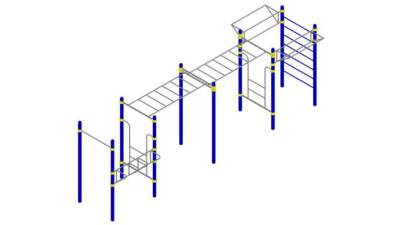 公用单杠器材SU模型下载_sketchup草图大师SKP模型