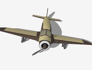 螺旋桨私人飞机SU模型下载_sketchup草图大师SKP模型