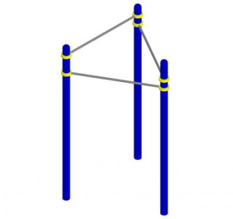 三级单杠器材SU模型下载_sketchup草图大师SKP模型