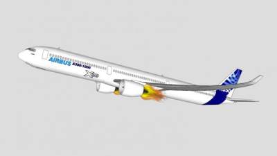 空中客车A350客机SU模型下载_sketchup草图大师SKP模型