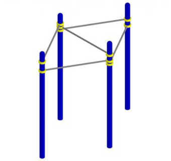 水平单杠器材SU模型下载_sketchup草图大师SKP模型