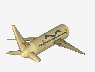 AI航空客机SU模型下载_sketchup草图大师SKP模型