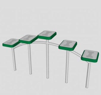 拱形步进骨头器材SU模型下载_sketchup草图大师SKP模型