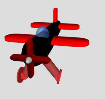 简易螺旋桨飞机SU模型下载_sketchup草图大师SKP模型