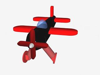 简易螺旋桨飞机SU模型下载_sketchup草图大师SKP模型