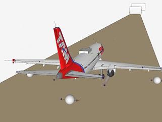 巴西TAM航空客机SU模型下载_sketchup草图大师SKP模型