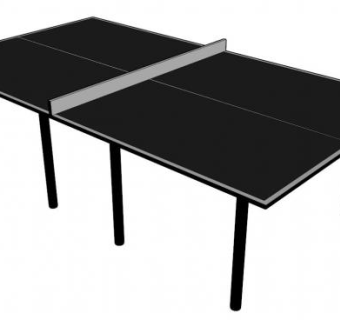 黑色乒乓球台SU模型下载_sketchup草图大师SKP模型