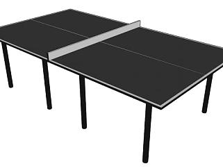 黑色乒乓球台SU模型下载_sketchup草图大师SKP模型