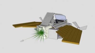 废弃物组装飞机SU模型下载_sketchup草图大师SKP模型