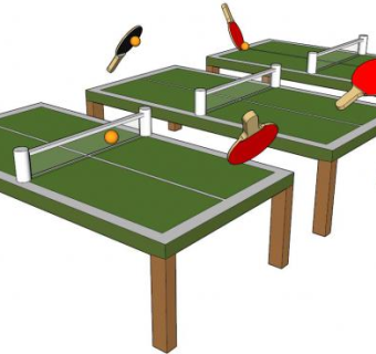 桌台乒乓球SU模型下载_sketchup草图大师SKP模型