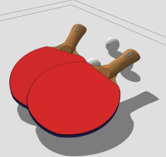 乒乓球拍SU模型下载_sketchup草图大师SKP模型