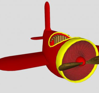 卡通飞机模架SU模型下载_sketchup草图大师SKP模型