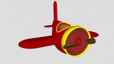 卡通飞机模架SU模型下载_sketchup草图大师SKP模型