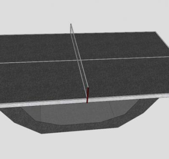 黑色乒乓球桌SU模型下载_sketchup草图大师SKP模型