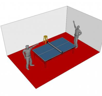 乒乓球室SU模型下载_sketchup草图大师SKP模型