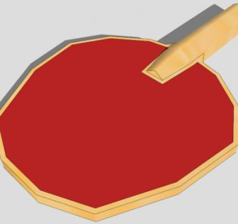 单只乒乓球拍SU模型下载_sketchup草图大师SKP模型