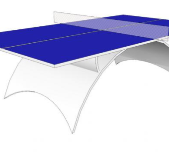 蓝背景乒乓球桌SU模型下载_sketchup草图大师SKP模型