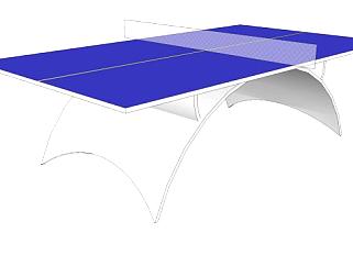 蓝背景乒乓球桌SU模型下载_sketchup草图大师SKP模型