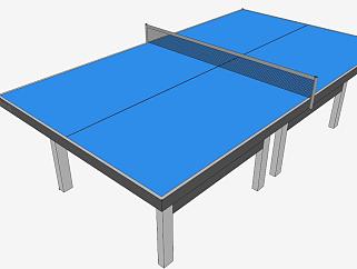 体育用品乒乓球桌SU模型下载_sketchup草图大师SKP模型