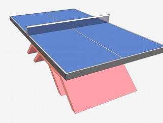 运动乒乓球桌台SU模型下载_sketchup草图大师SKP模型
