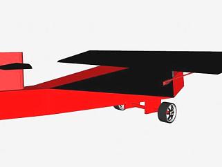 平直翼螺旋桨飞机SU模型下载_sketchup草图大师SKP模型