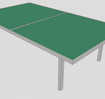 现代乒乓球桌SU模型下载_sketchup草图大师SKP模型