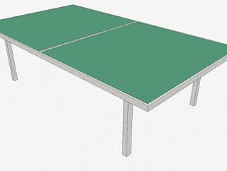 现代乒乓球桌SU模型下载_sketchup草图大师SKP模型