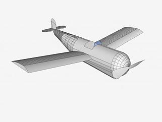 单座<em>螺旋桨</em>飞机SU模型下载_sketchup草图大师SKP模型
