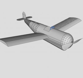单座螺旋桨飞机SU模型下载_sketchup草图大师SKP模型